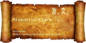 Miskovits Klára névjegykártya