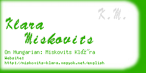 klara miskovits business card